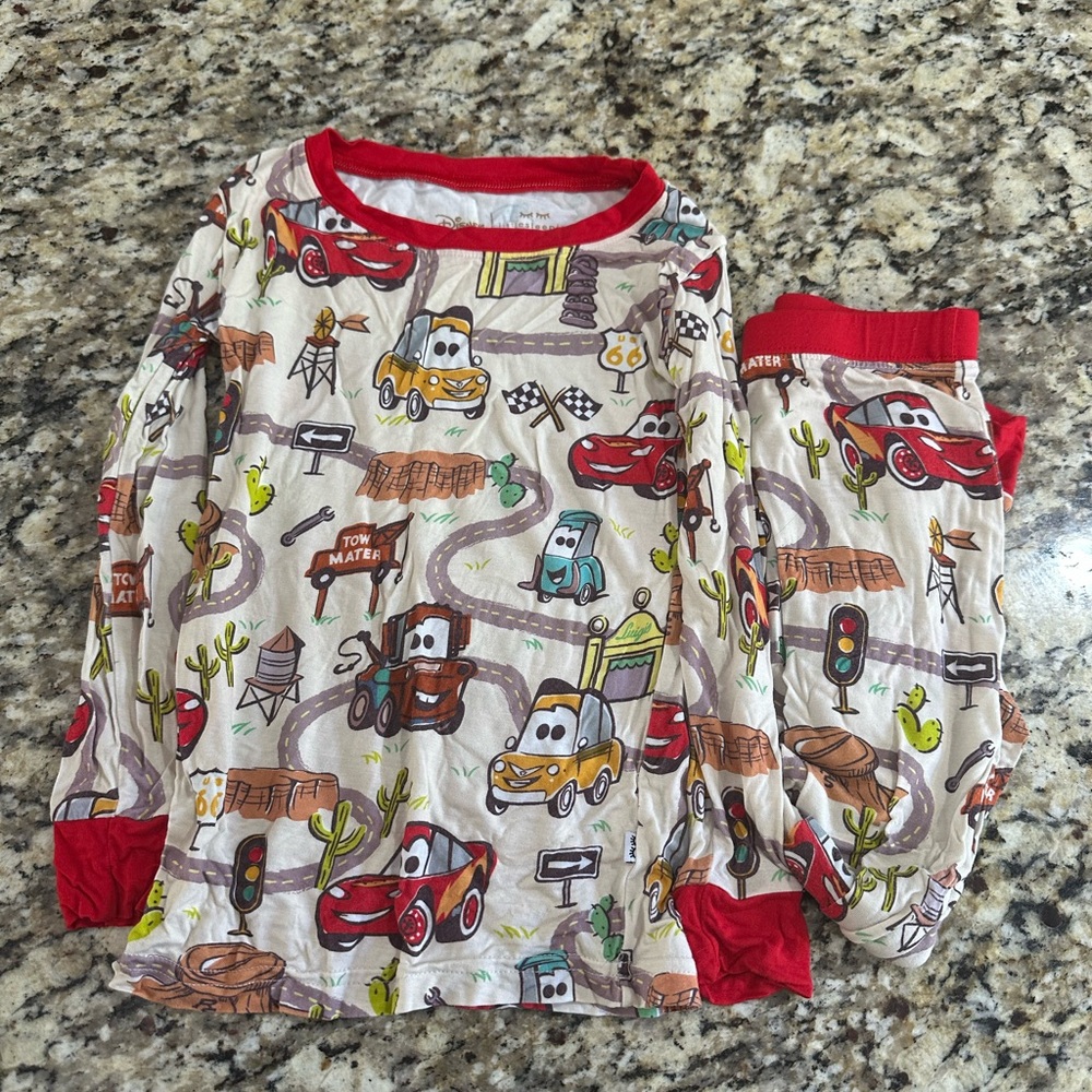 Disney Cars Pajama Set with Red Trim